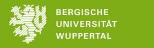 Logo der Bergischen Universität Wuppertal. Bergischer Löwe in weiß auf grünem Hintergrund.